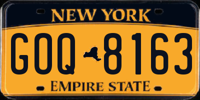 NY license plate GOQ8163