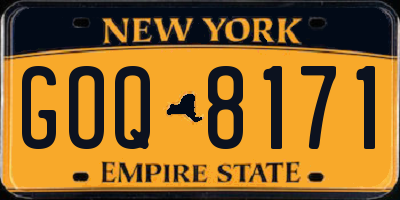 NY license plate GOQ8171