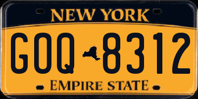 NY license plate GOQ8312