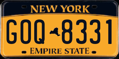 NY license plate GOQ8331