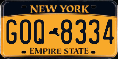 NY license plate GOQ8334