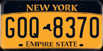 NY license plate GOQ8370