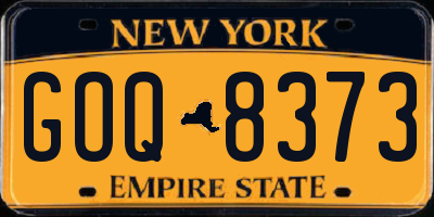 NY license plate GOQ8373