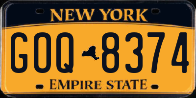 NY license plate GOQ8374