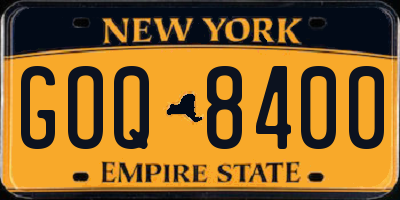 NY license plate GOQ8400