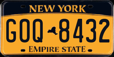 NY license plate GOQ8432