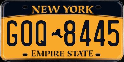 NY license plate GOQ8445