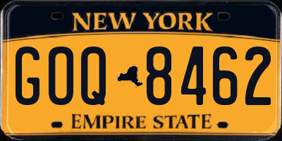 NY license plate GOQ8462