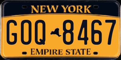 NY license plate GOQ8467