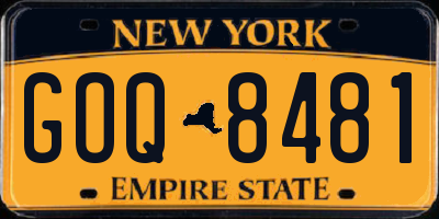 NY license plate GOQ8481