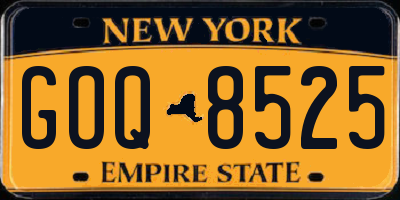 NY license plate GOQ8525