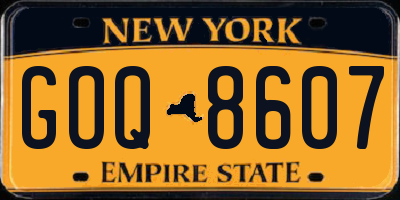 NY license plate GOQ8607
