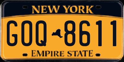 NY license plate GOQ8611