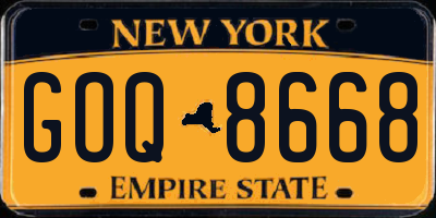 NY license plate GOQ8668