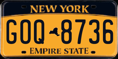 NY license plate GOQ8736
