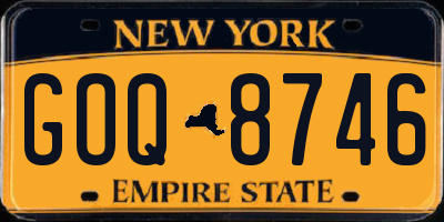 NY license plate GOQ8746