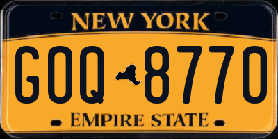 NY license plate GOQ8770