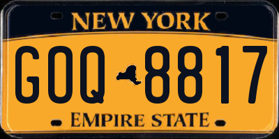 NY license plate GOQ8817