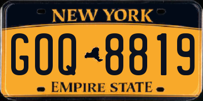 NY license plate GOQ8819