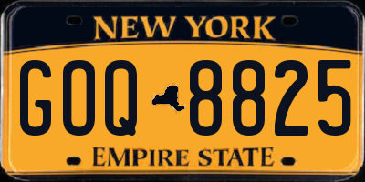 NY license plate GOQ8825