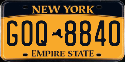 NY license plate GOQ8840