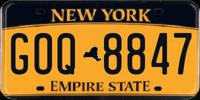 NY license plate GOQ8847