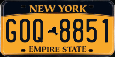 NY license plate GOQ8851