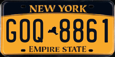 NY license plate GOQ8861