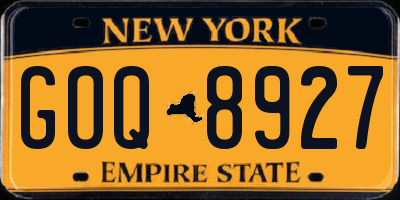 NY license plate GOQ8927
