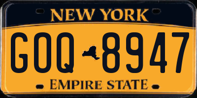 NY license plate GOQ8947