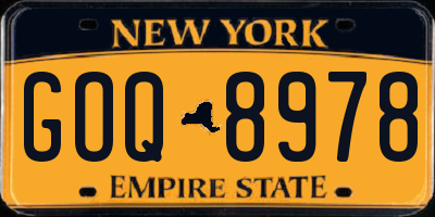 NY license plate GOQ8978