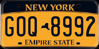 NY license plate GOQ8992