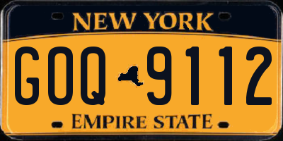 NY license plate GOQ9112