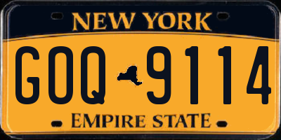 NY license plate GOQ9114