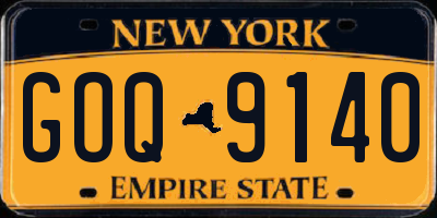 NY license plate GOQ9140