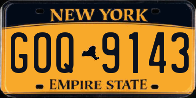 NY license plate GOQ9143