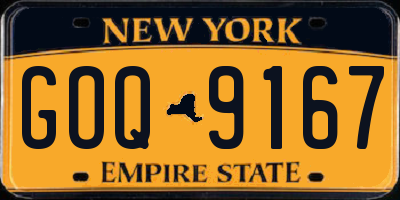 NY license plate GOQ9167