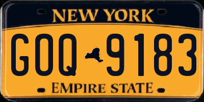 NY license plate GOQ9183