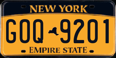 NY license plate GOQ9201