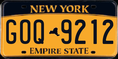 NY license plate GOQ9212
