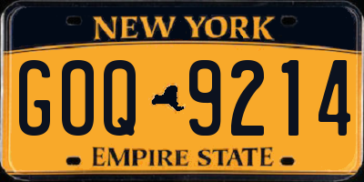 NY license plate GOQ9214