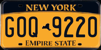 NY license plate GOQ9220