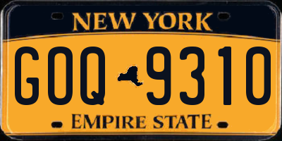 NY license plate GOQ9310