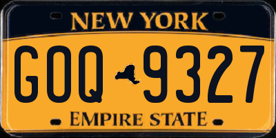 NY license plate GOQ9327