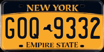 NY license plate GOQ9332