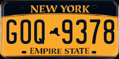 NY license plate GOQ9378