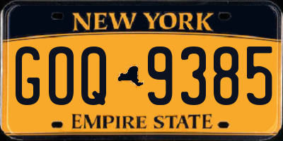 NY license plate GOQ9385