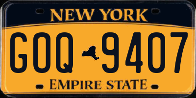 NY license plate GOQ9407