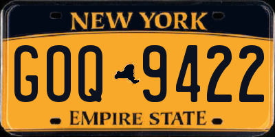 NY license plate GOQ9422