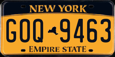 NY license plate GOQ9463